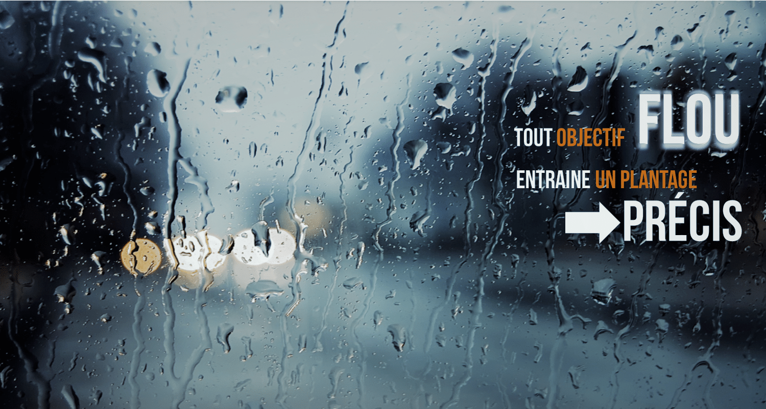 Tout objectif flou entraine un plantage précis.